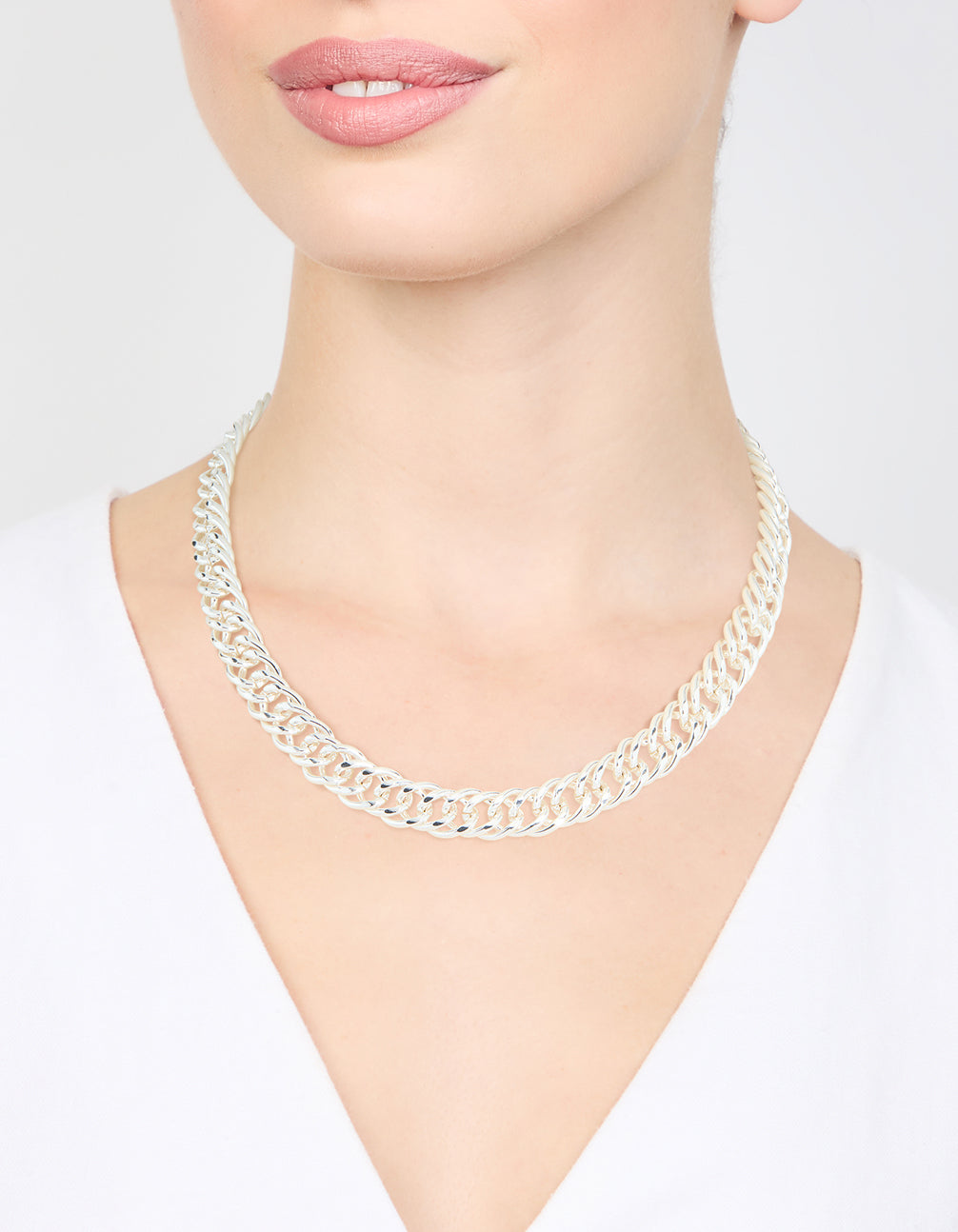Silver Chain Large Necklace