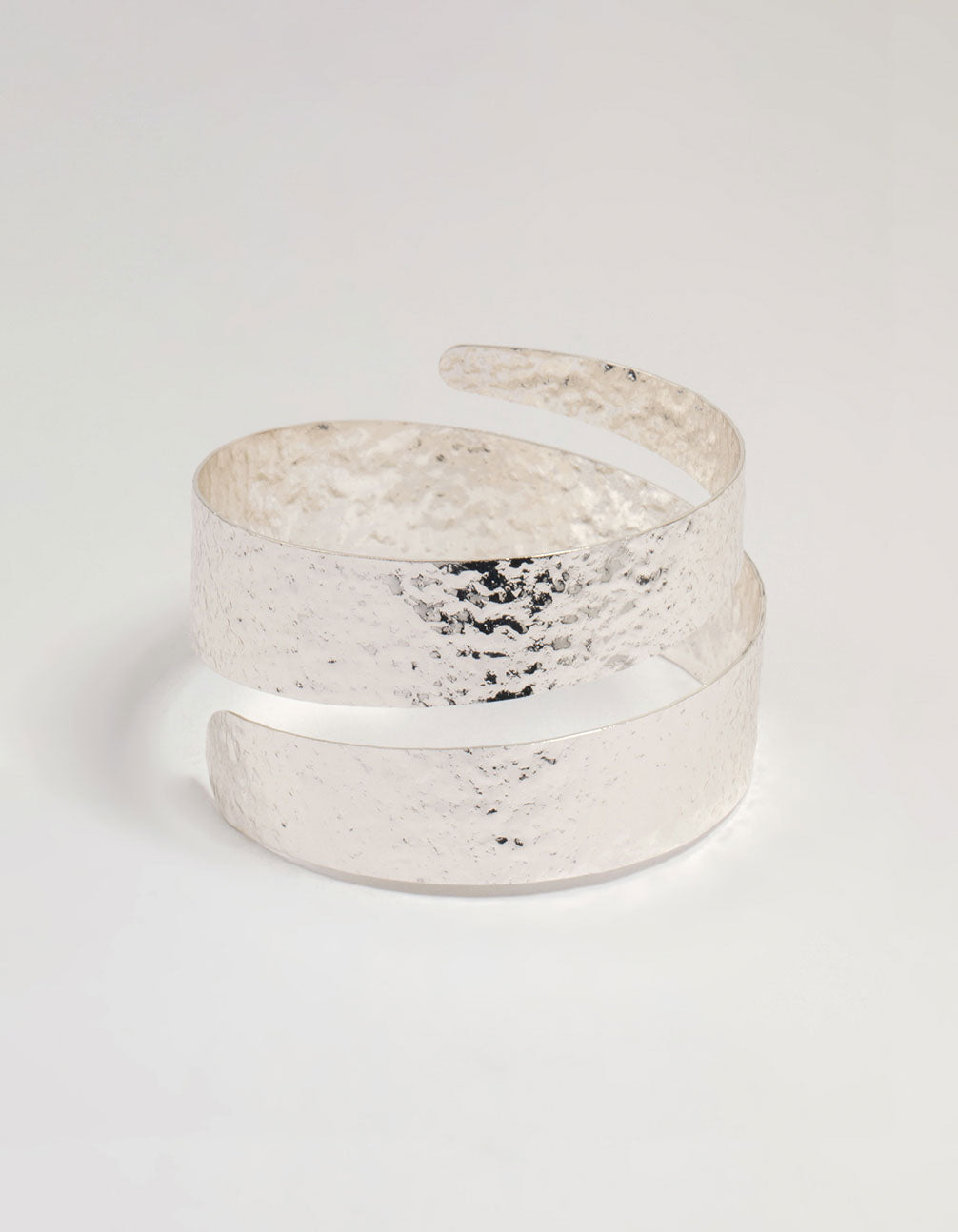 Silver Molten Spiral Wrist Cuff