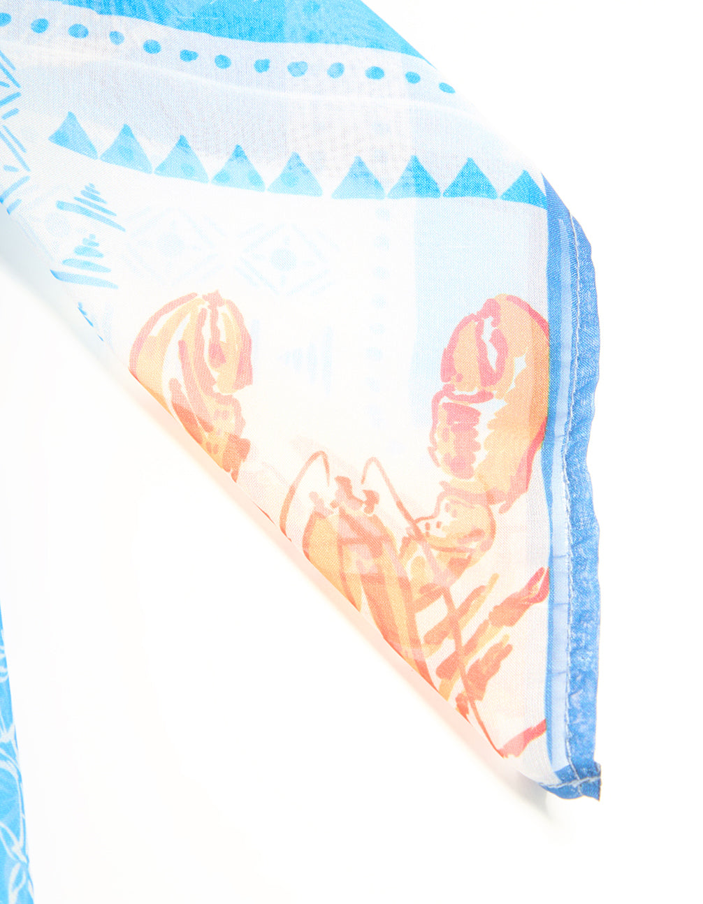 Blue Fabric Vacation Print Scarf