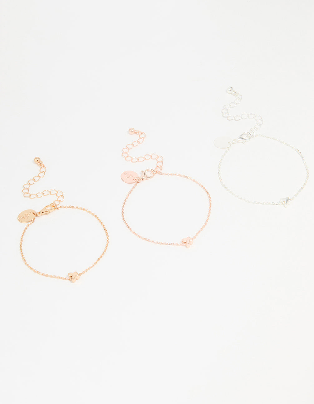 Mixed Metal Butterfly Bracelets 3-Pack