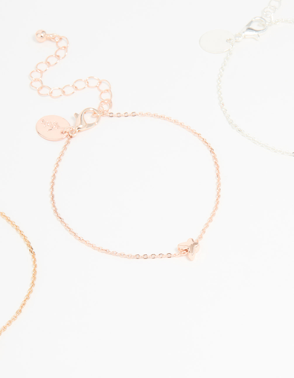 Mixed Metal Butterfly Bracelets 3-Pack