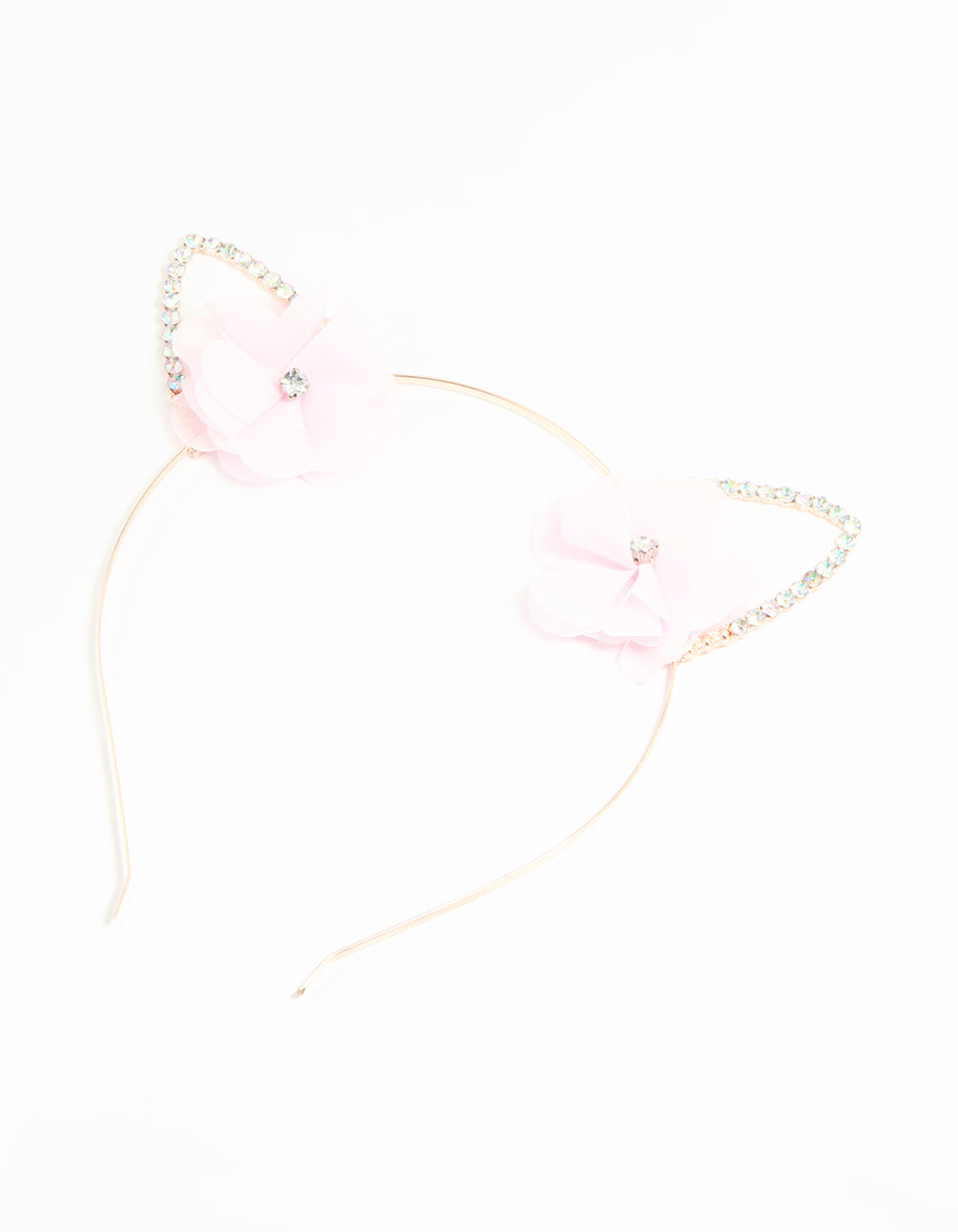 Kids Rose Gold Flower Cat Ear Headband