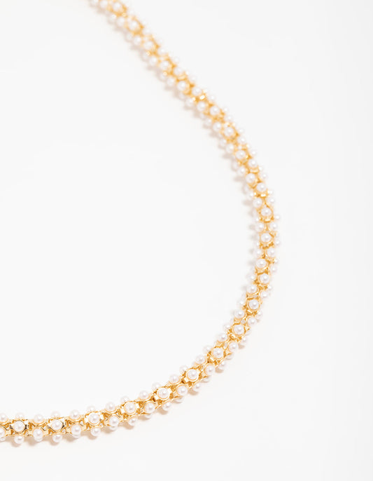 Gold Plated Pearl Fireball Bracelet
