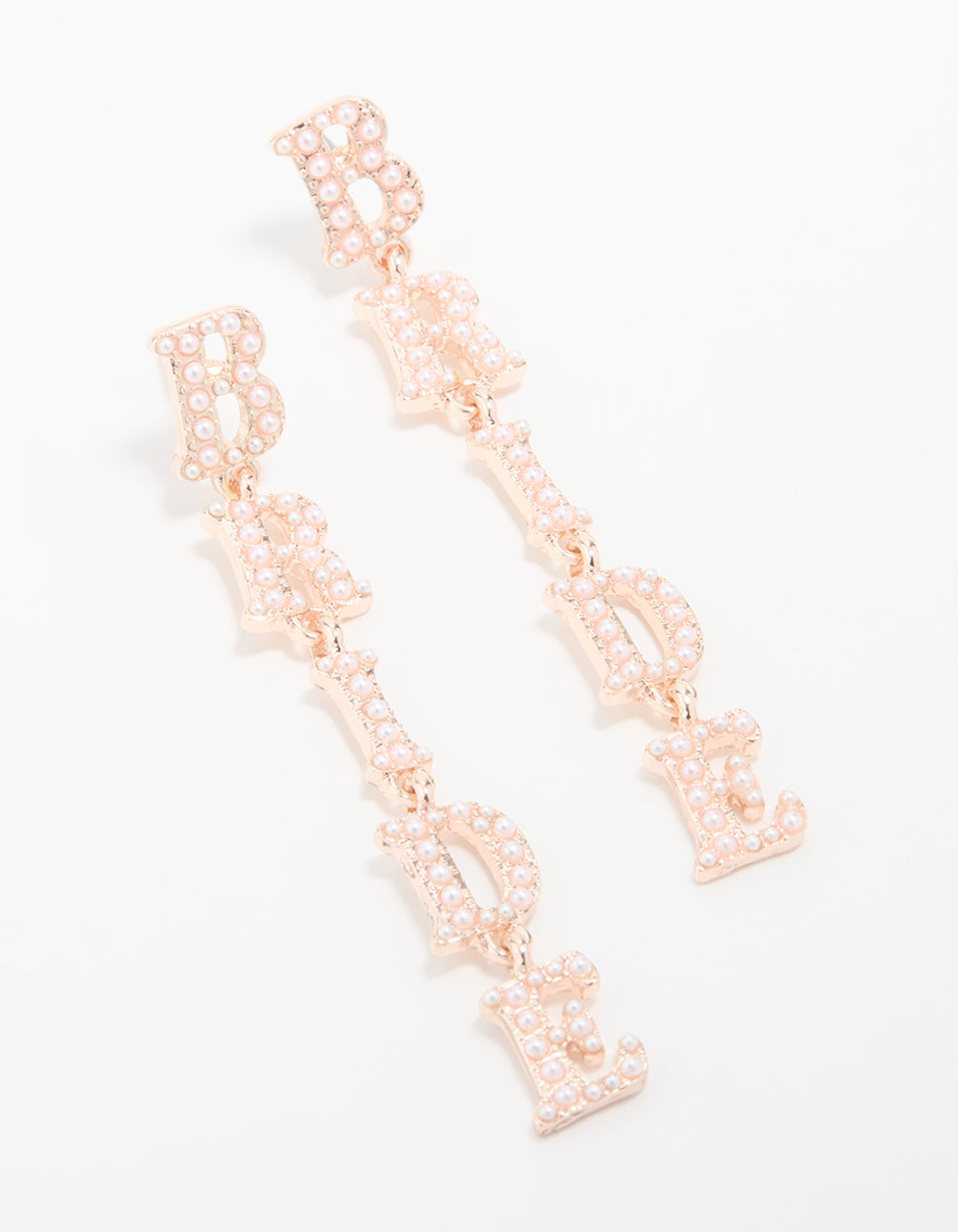 Rose Gold Bride Drop Earrings