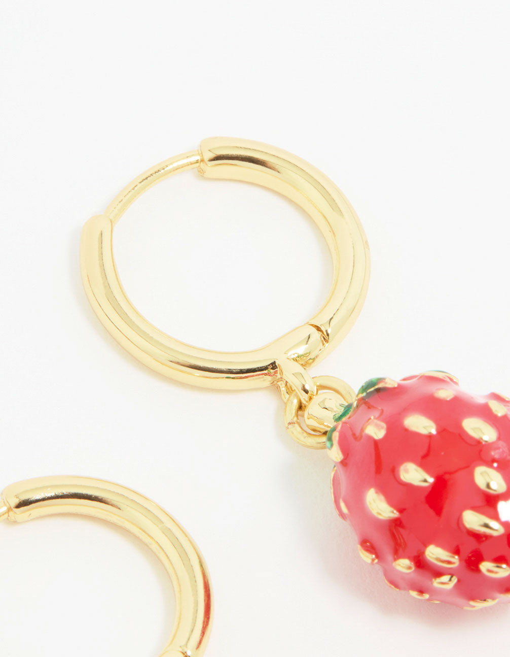 Gold Strawberry Drop Earrings