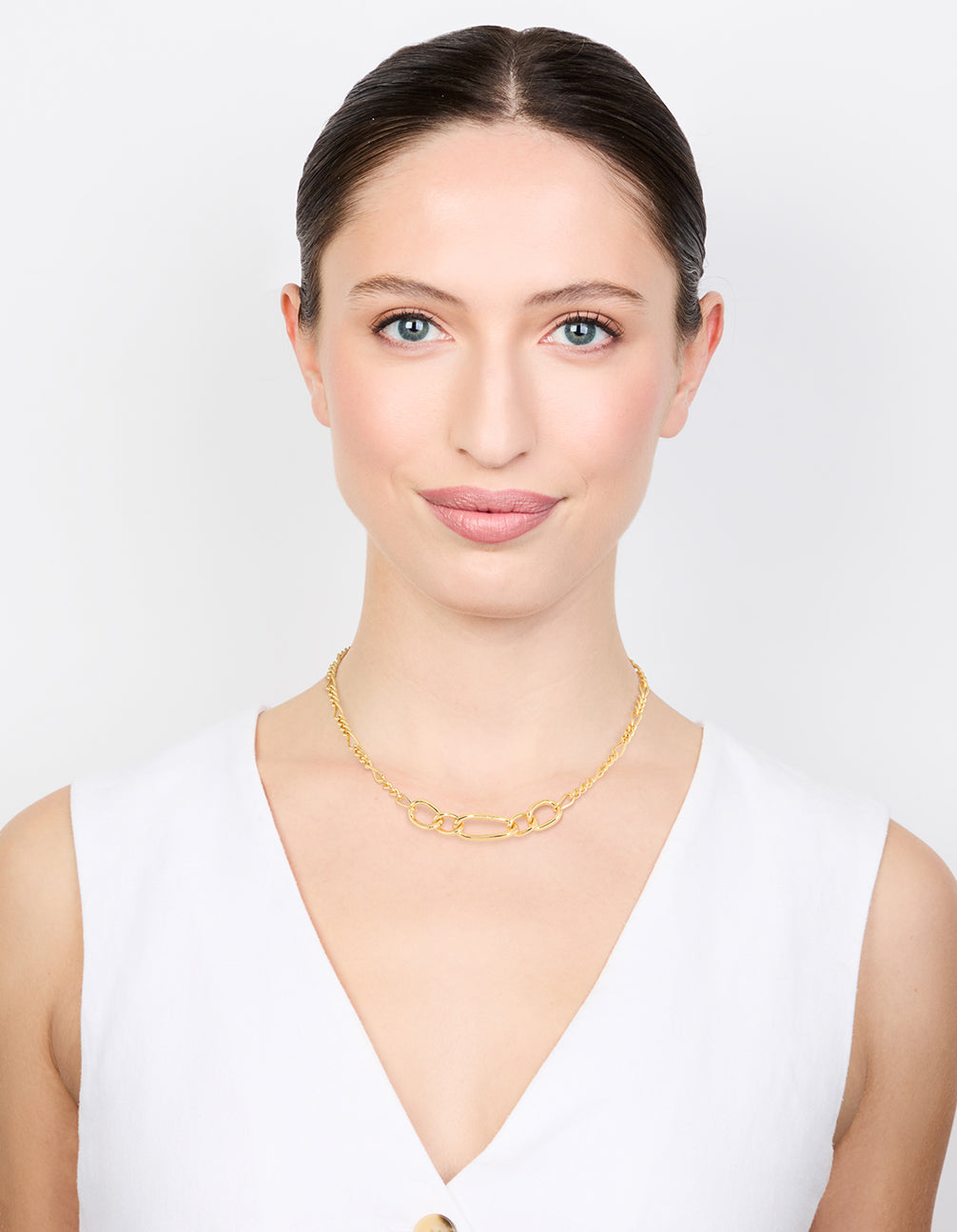 Gold Mixed Link Chunky Necklace