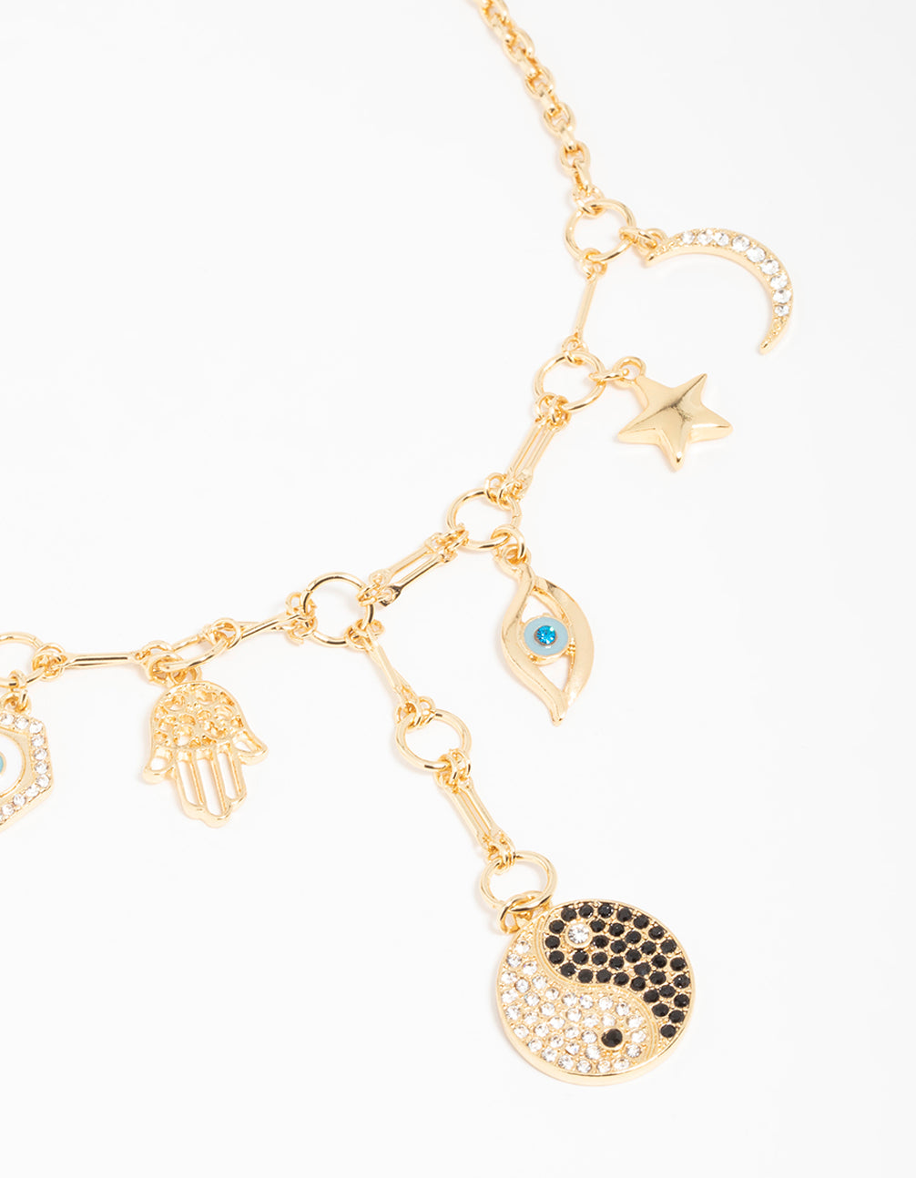 Gold  Yin Yang Charm Necklace