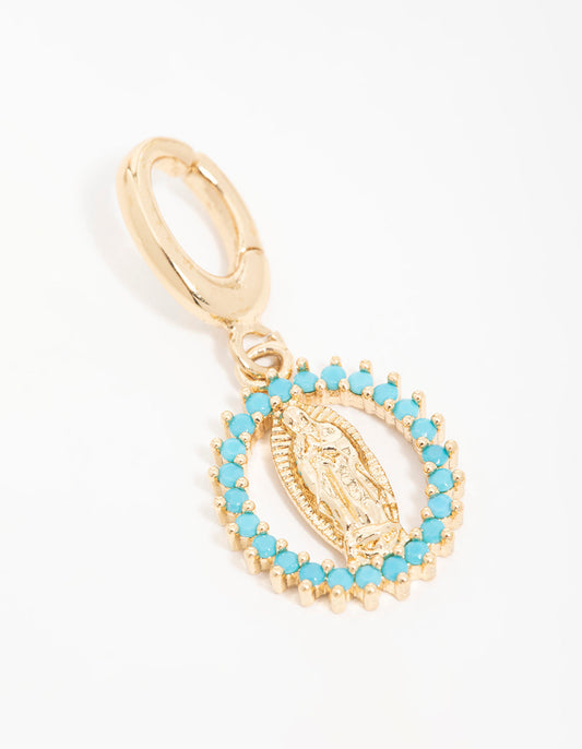Gold  Cubic Zirconia Mary Charm