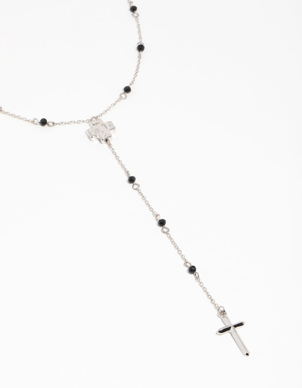 Silver Cross Station Y-Necklace