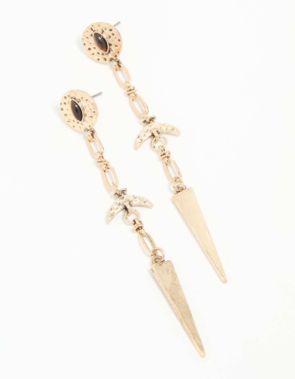 Gold Dagger Drop Earrings