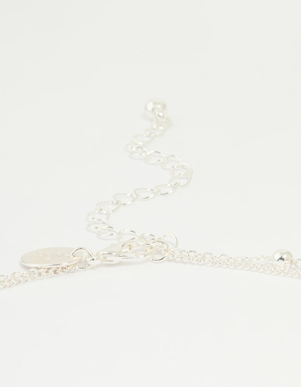 Silver Plated Cubic Zirconia & Bubble Letter E Layered Necklace