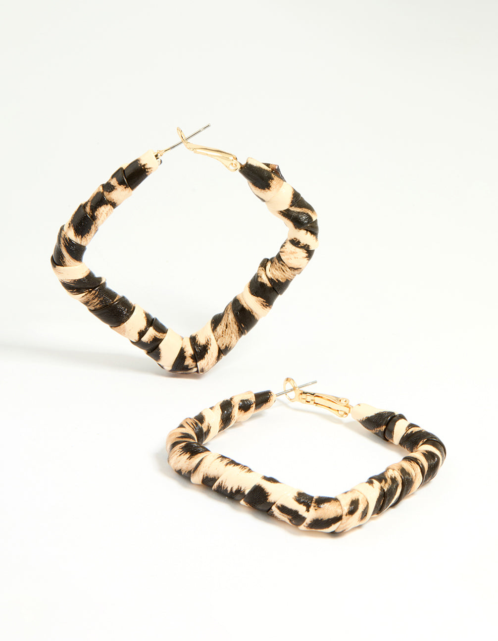 Gold Leopard Print Hoop Earrings