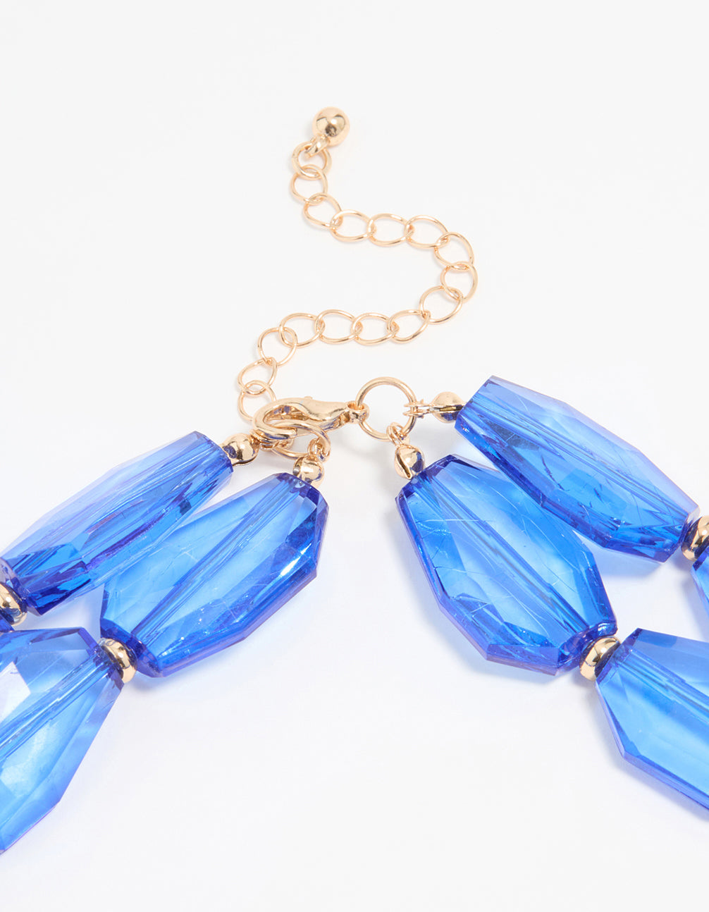 Blue Acrylic Bead Layered Necklace
