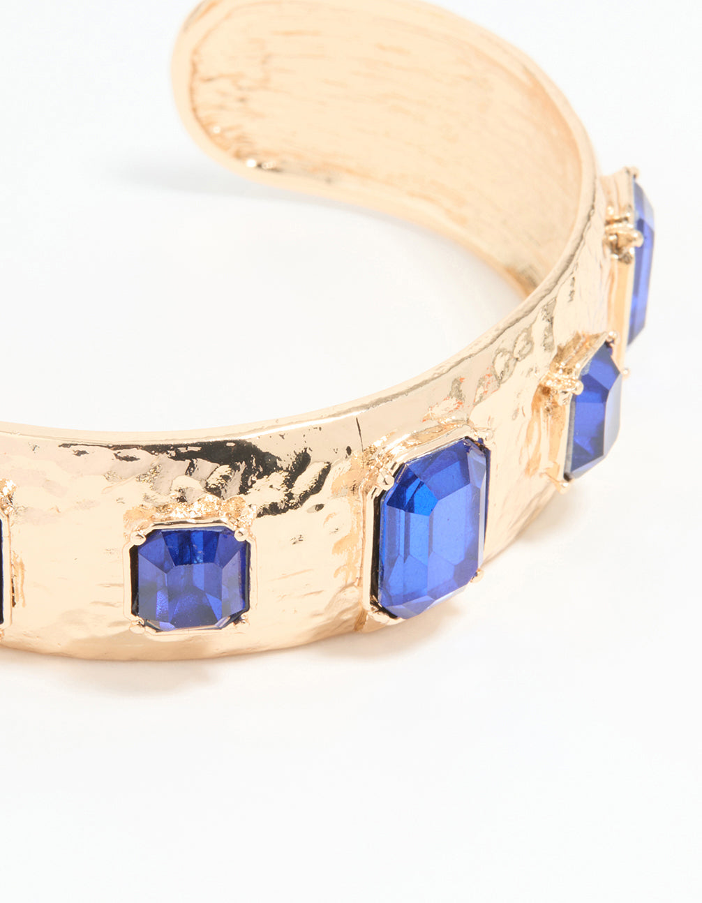 Gold Blue Stone Wrist Cuff