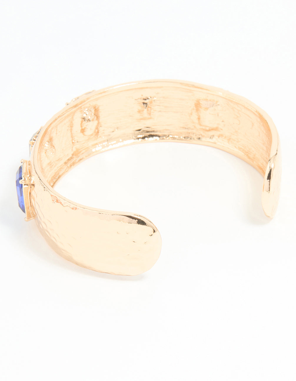 Gold Blue Stone Wrist Cuff
