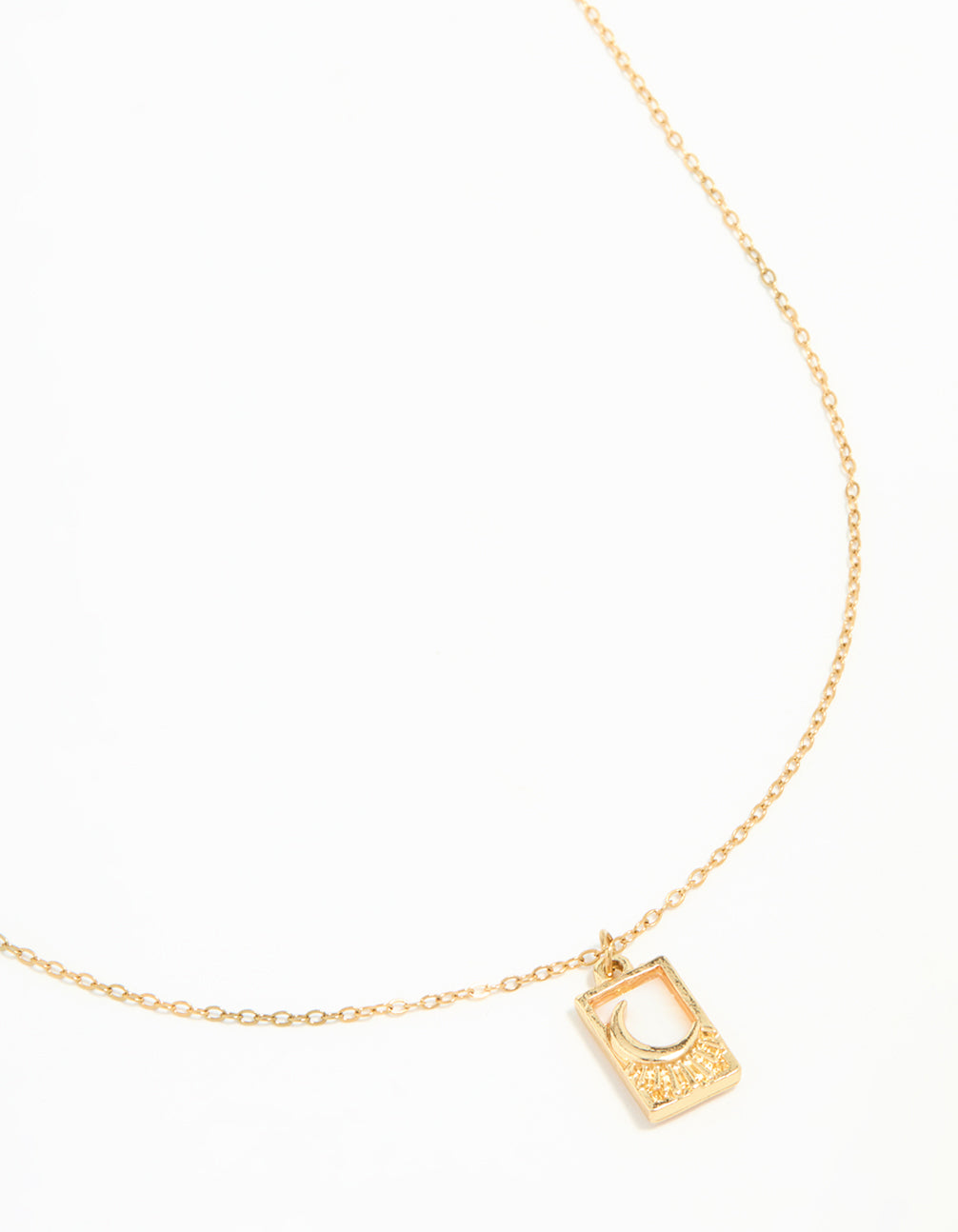 Waterproof Gold Plated Stainless Steel Moon Pendant Necklace