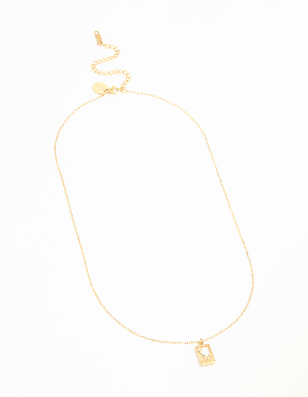 Waterproof Gold Plated Stainless Steel Moon Pendant Necklace