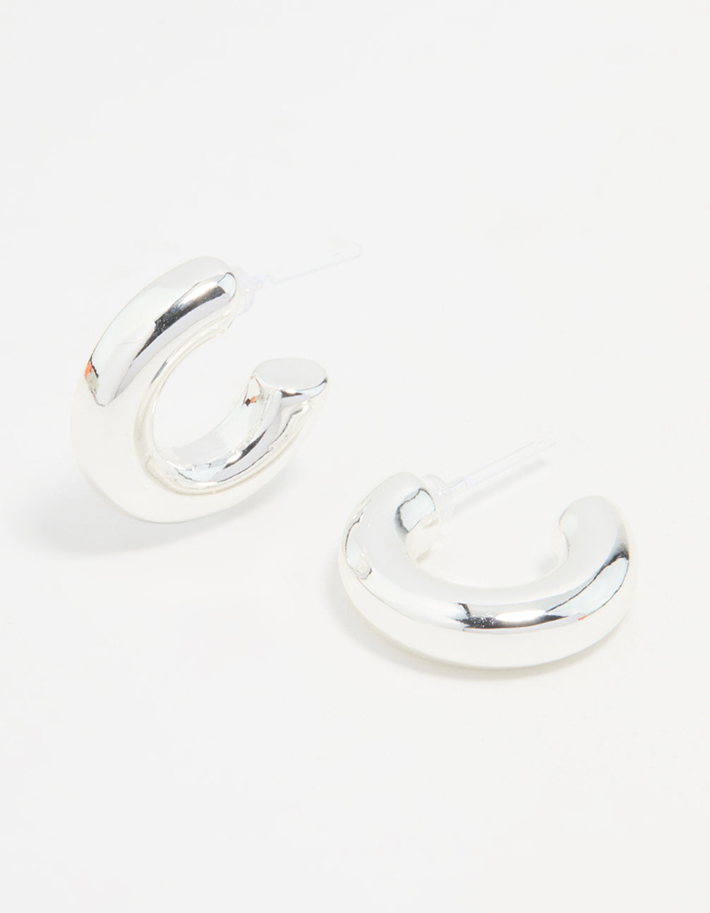 Silver Small Smooth Hoop Earrings