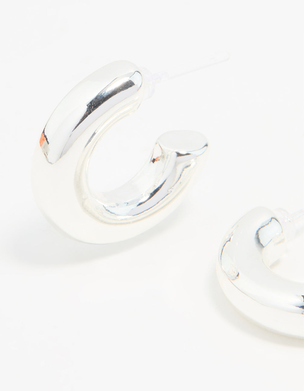 Silver Small Smooth Hoop Earrings
