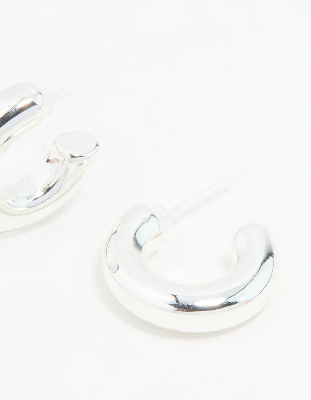 Silver Small Smooth Hoop Earrings
