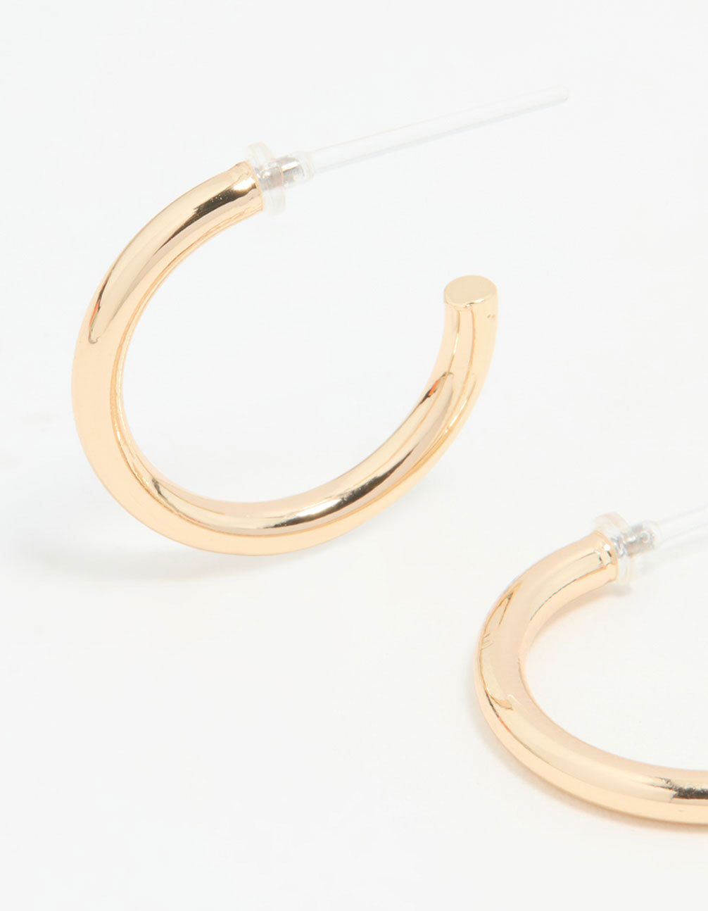 Gold Smooth Large Hoop Earrings