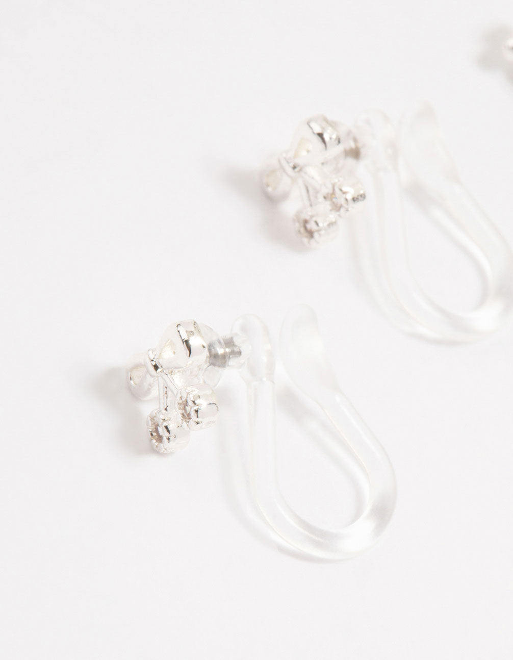 Silver Cubic Zirconia Heart Ear Cuff 4-Pack