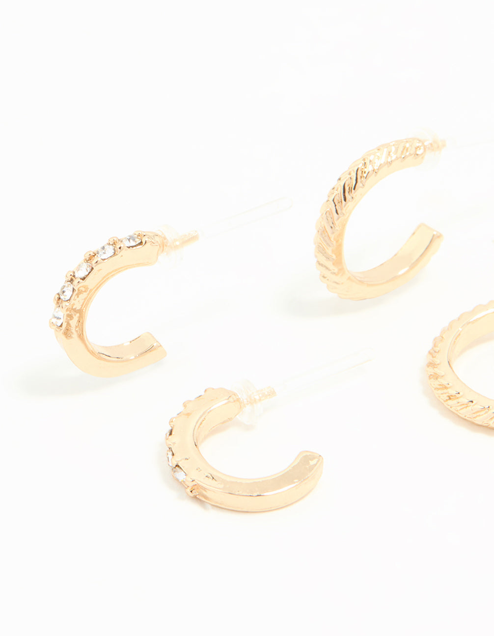 Gold Thin Hoop Earrings 3-Pack