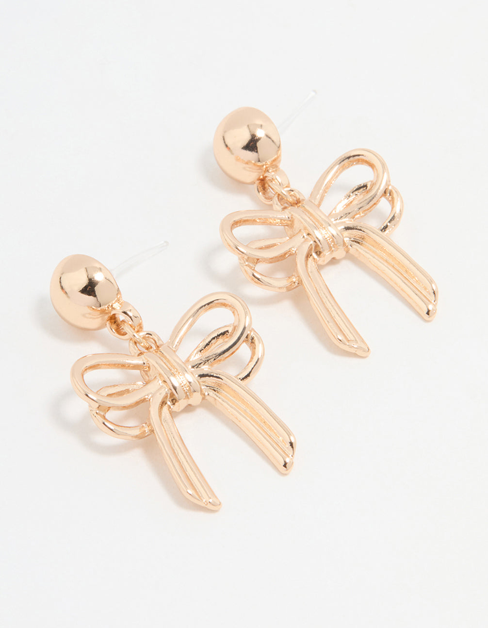 Gold Large Bow Drop Earrings