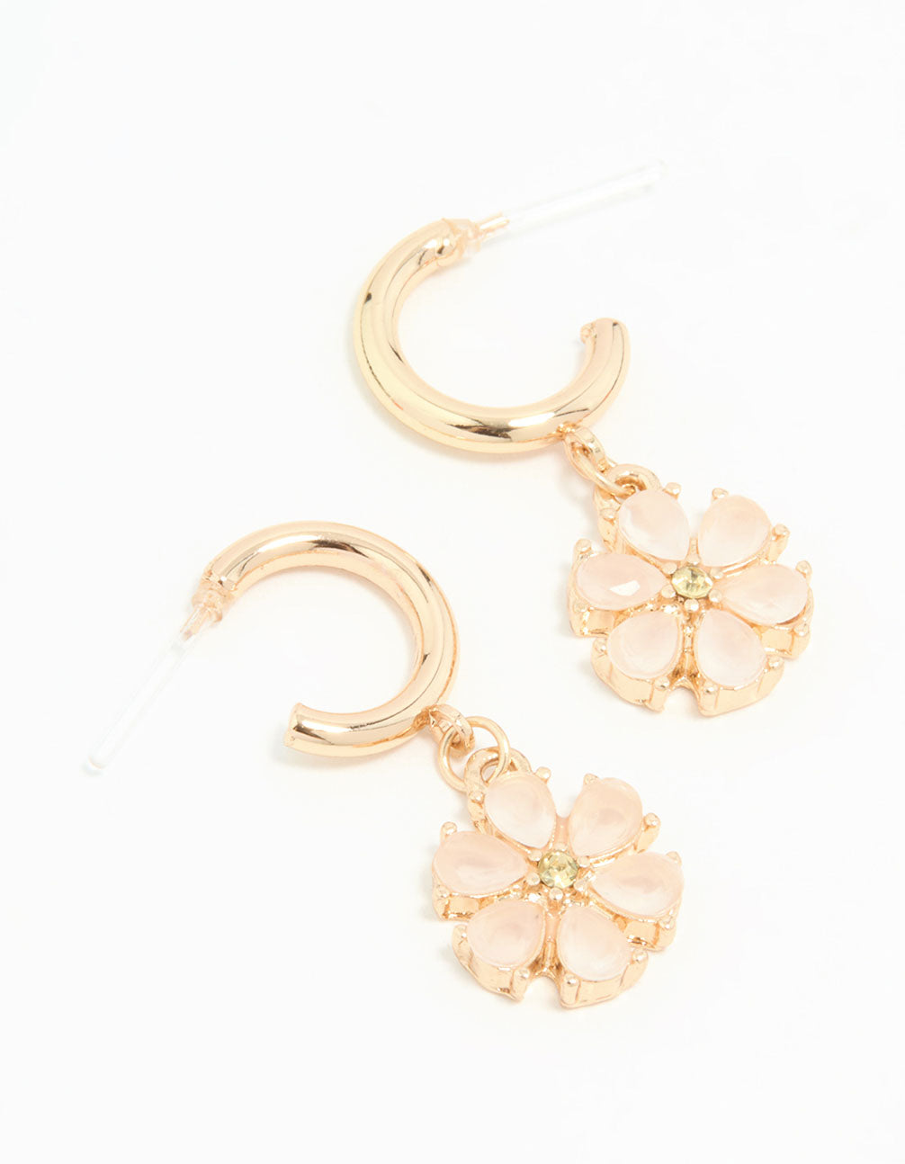 Gold Floral Hoop Earrings