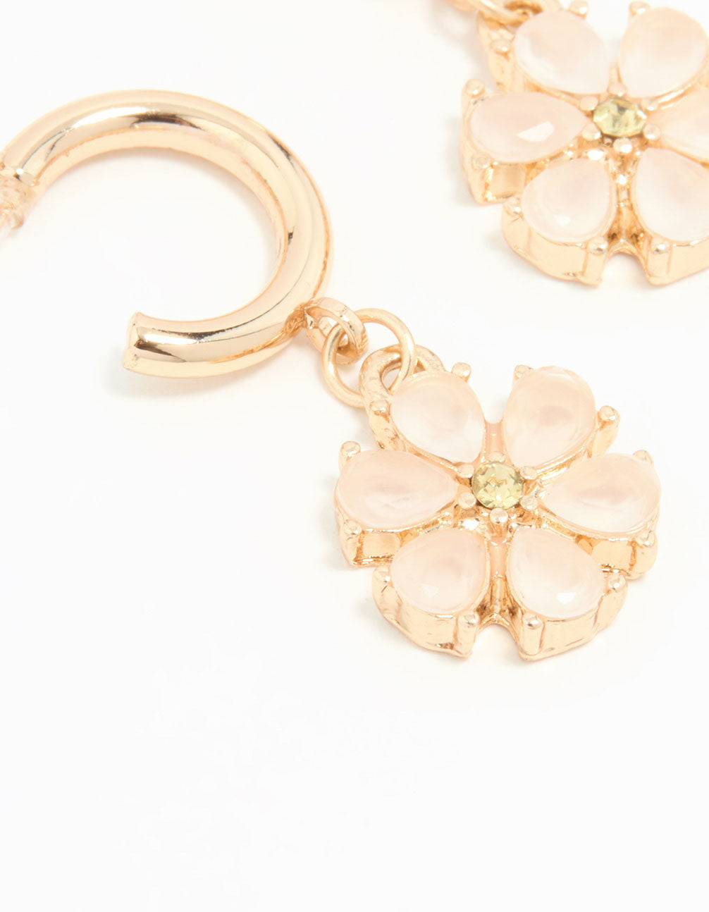 Gold Floral Hoop Earrings