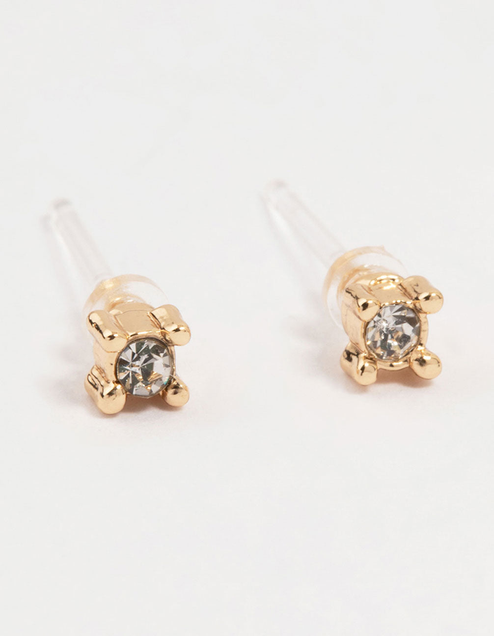 Gold Diamante Stud & Hoop Earrings 4-Pack
