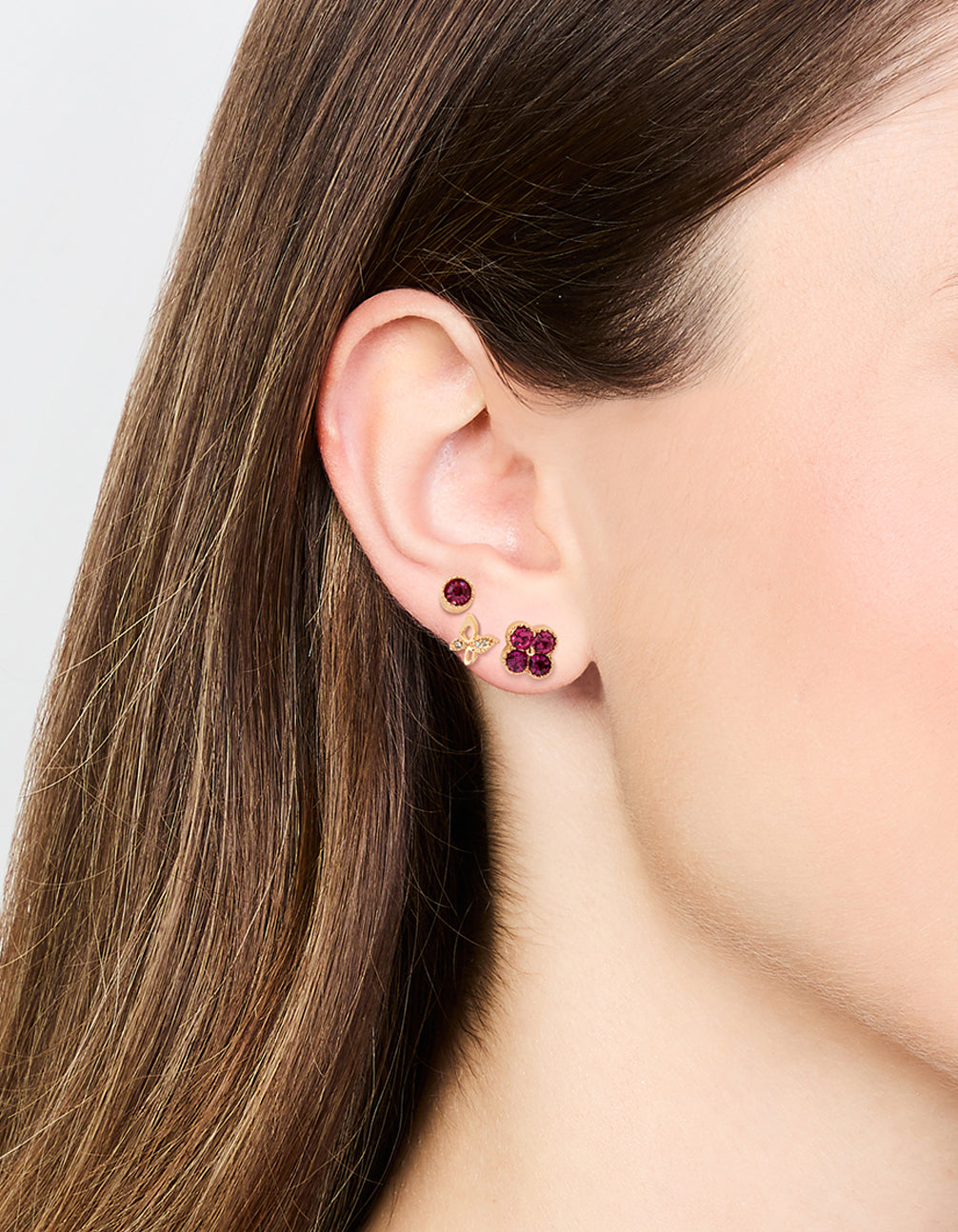 Gold Floral & Butterfly Stud Earrings 3-Pack