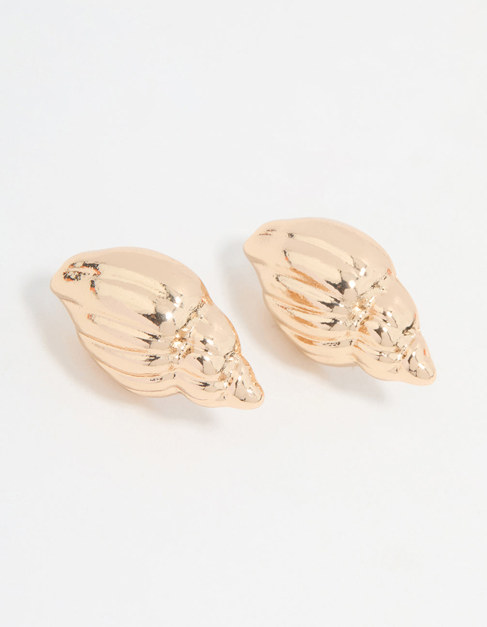Gold Shell Stud Earrings