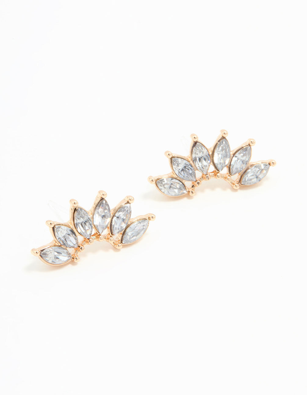 Gold Diamante Stud Earrings