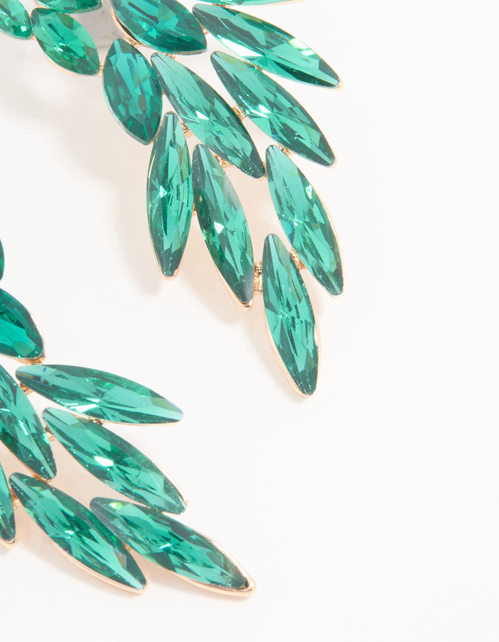 Rose Gold Green Stone Stud Earrings