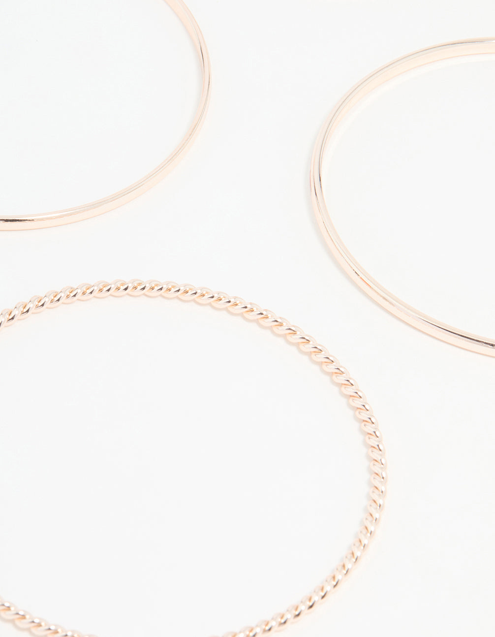 Rose Gold Mixed Textured Bangles 5-Pack