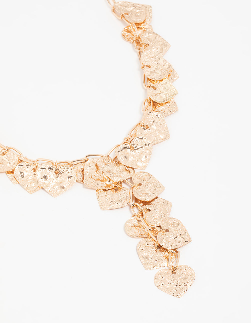 Gold Molten Heart Y-Necklace
