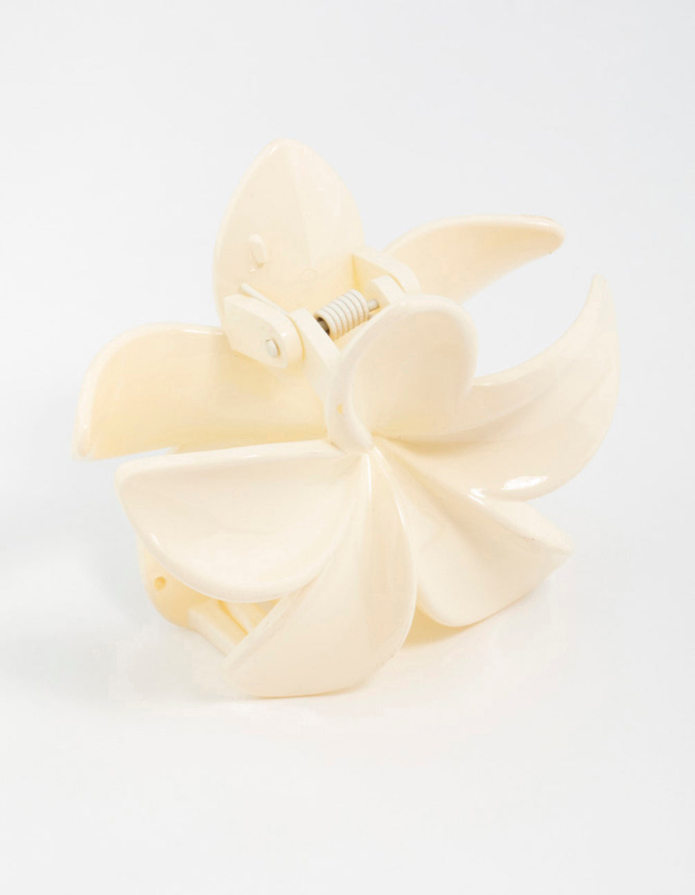 Cream Frangipani Hair Claw Clip