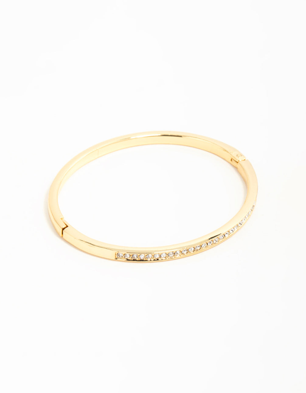 Gold Diamante Hinged Bangle