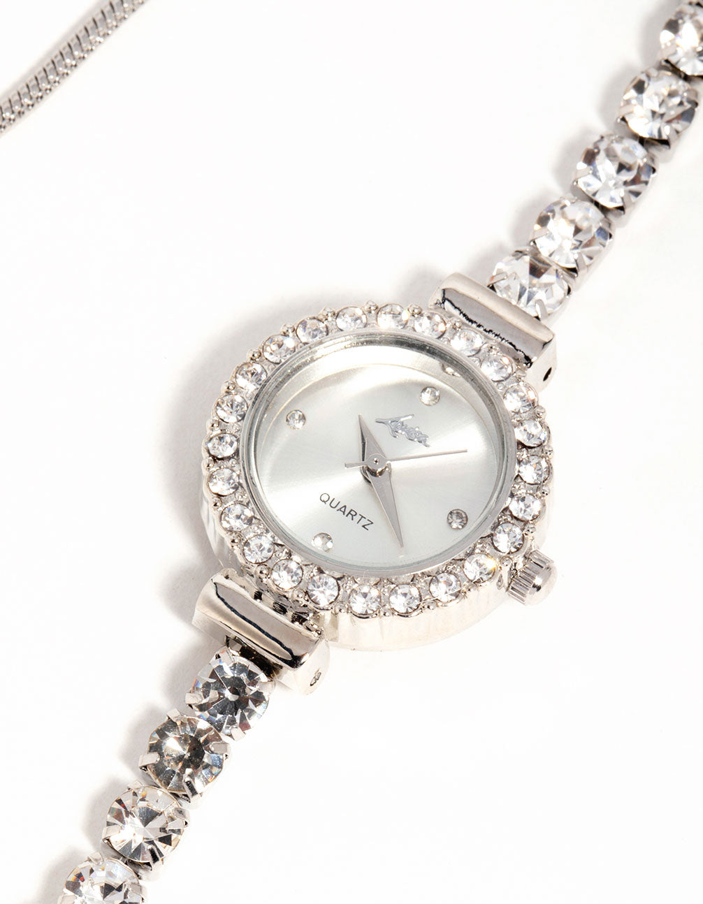 Silver Diamante Bolo Watch