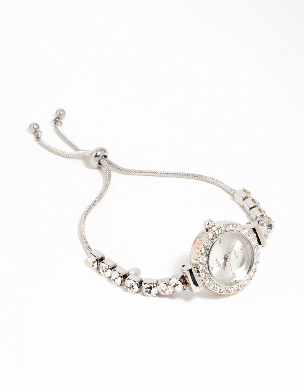 Silver Diamante Bolo Watch