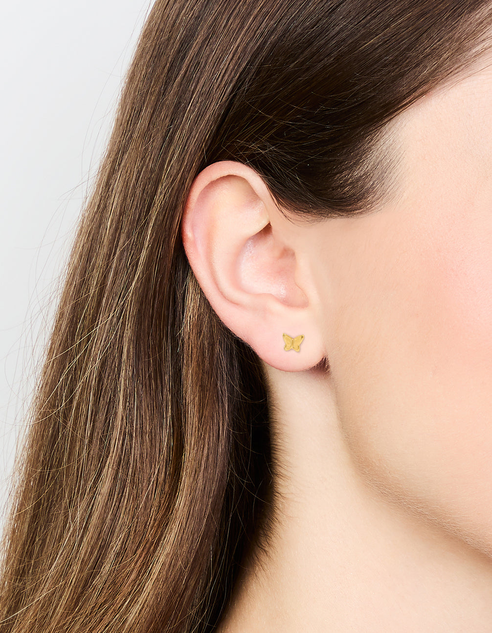 Kids Gold Plated Surgical Steel Butterfly Flat Back Earrings