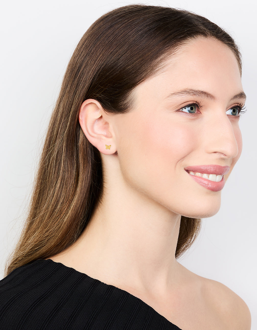 Kids Gold Plated Surgical Steel Butterfly Flat Back Earrings