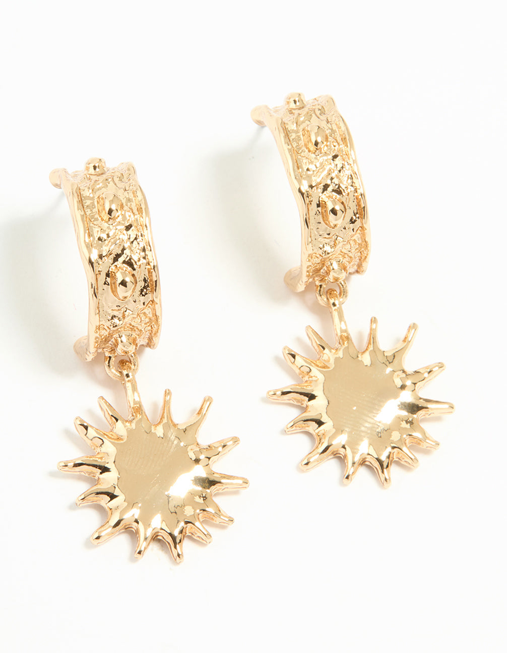 Gold Molten Sun Hoop Earrings