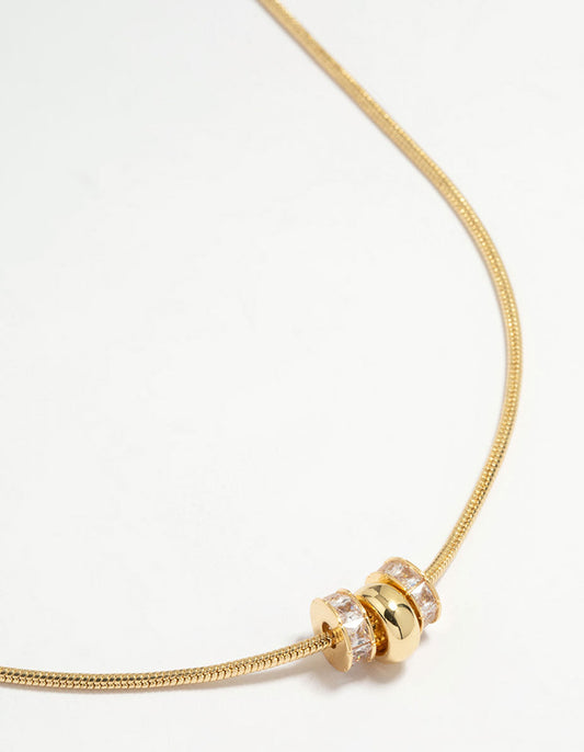 Gold Plated Rondell Pendant Necklace