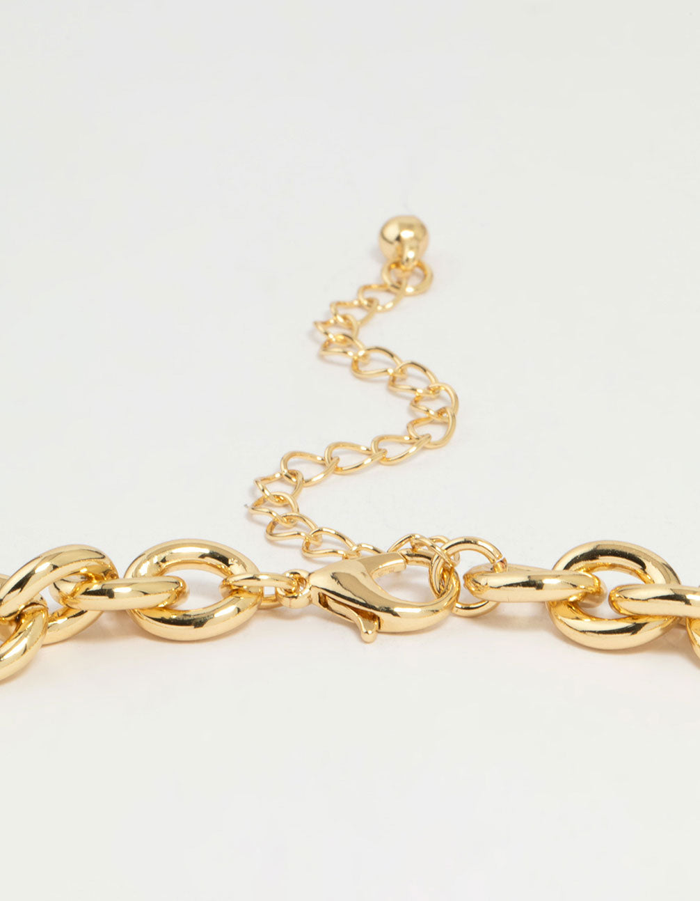 Gold Plated Thick Oval Link Chain Necklace