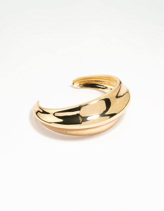 Gold Plated Thick Wrist Cuff