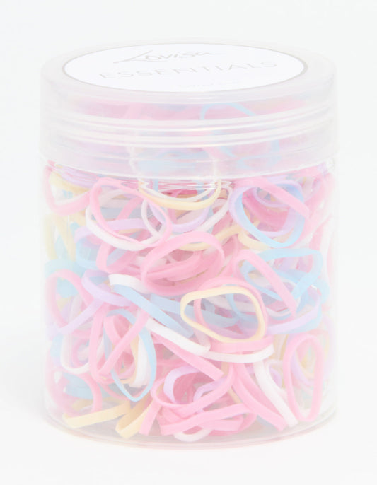 Pastel Elastic Hair Ties 350-Pack
