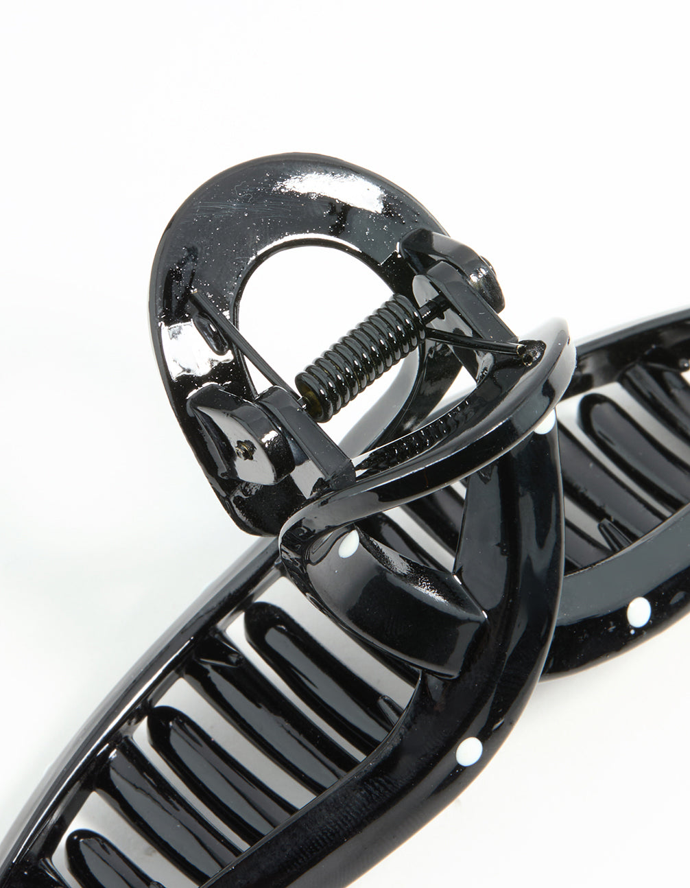 Black & White Polka Dot Loop Claw Clip