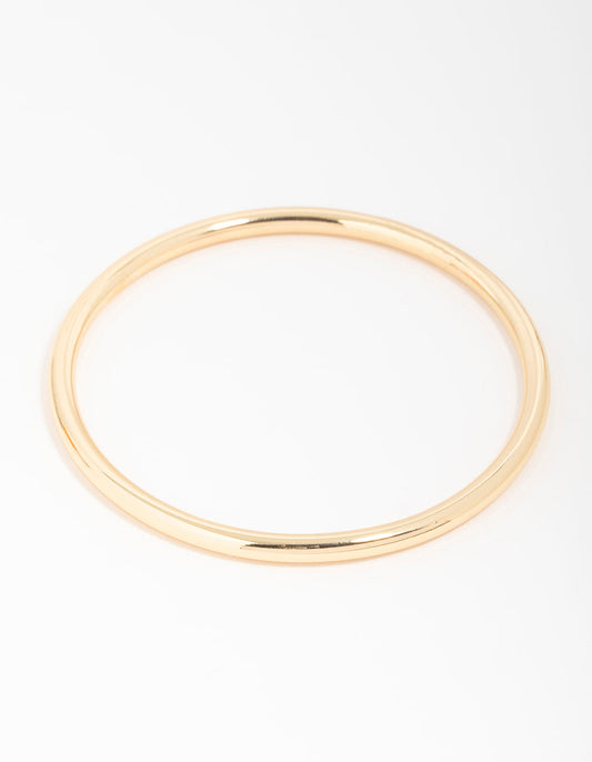 Gold Plated Brass Plain Round Bangle
